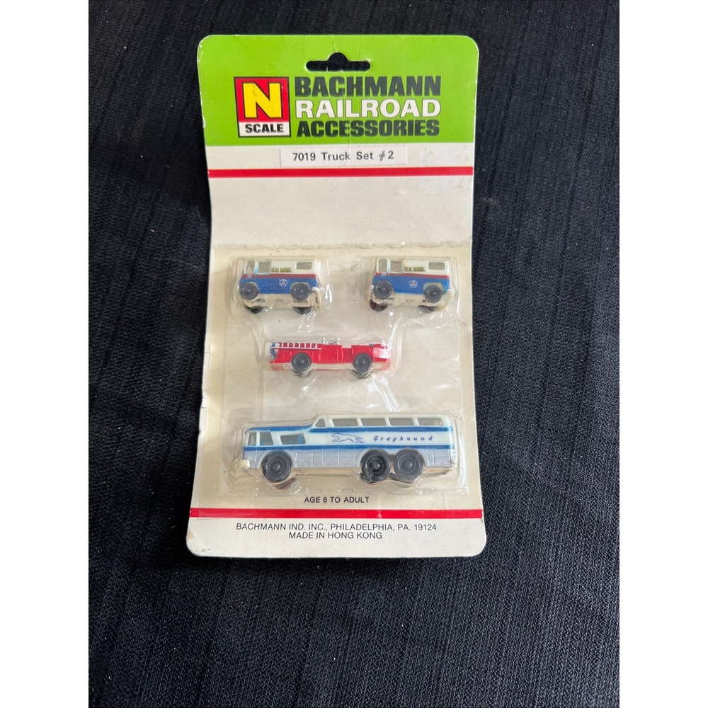 Bachmann N Scale Railroad Accessories 7019 Truck Set #2 Greyhound US Mail Fire